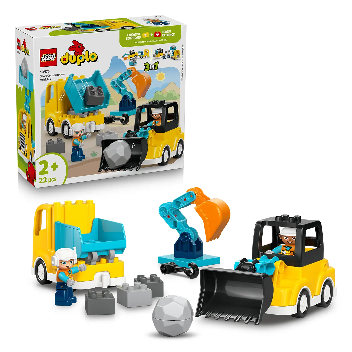 Lego Duplo Veicoli da Cantiere 3 in 1 10475 - Costruzioni in plastica