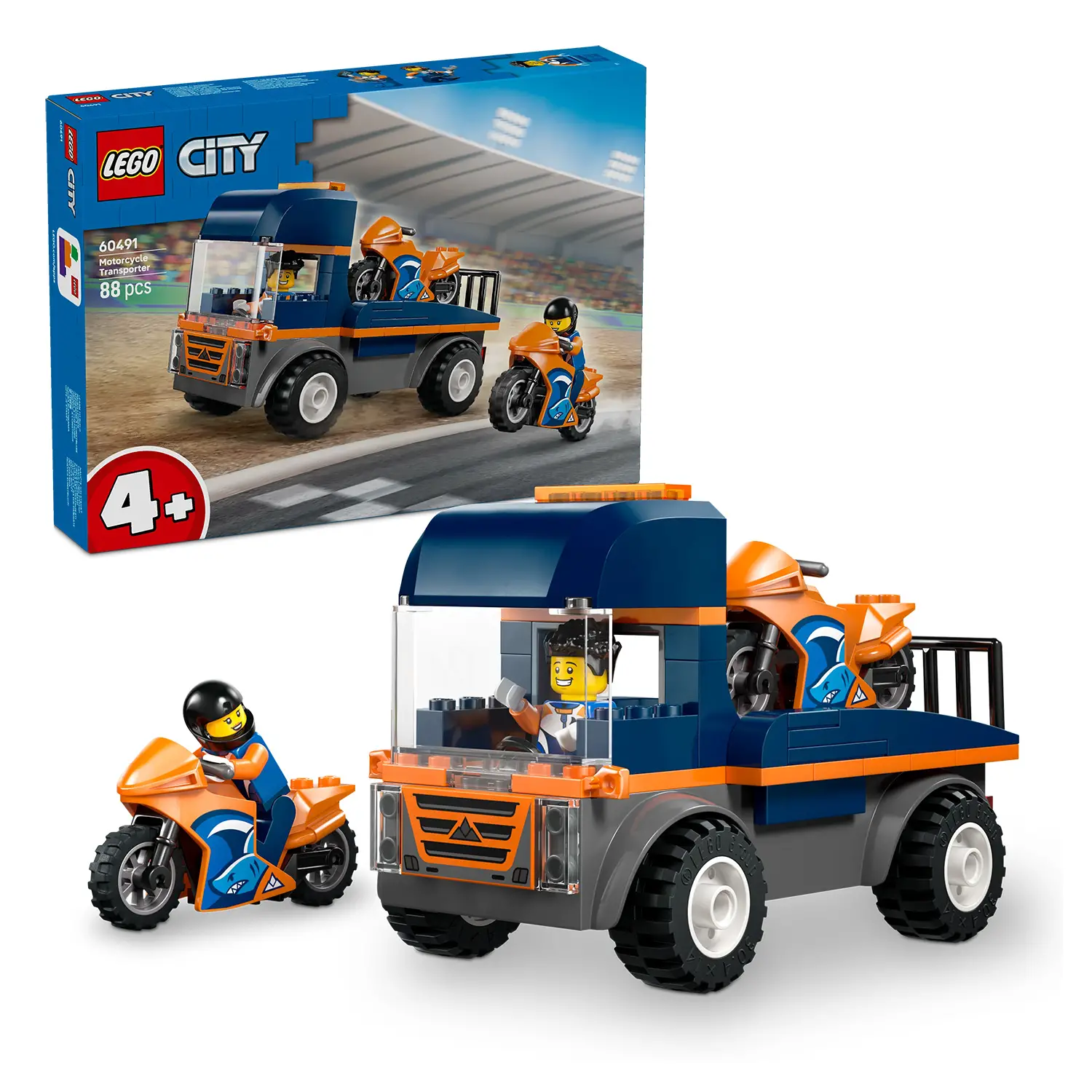LEGO City Trasportatore di Moto 60491 con Camion e 2 Moto 4+ - lego
