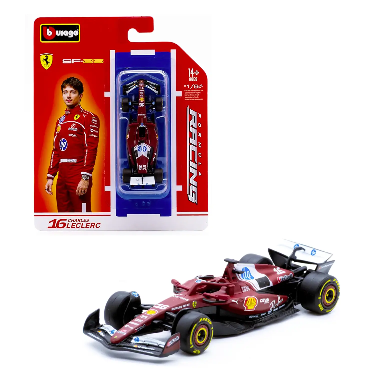 Auto 1:64 F1 Ferrari Sf-25 #16 Charles Leclerc - diecast