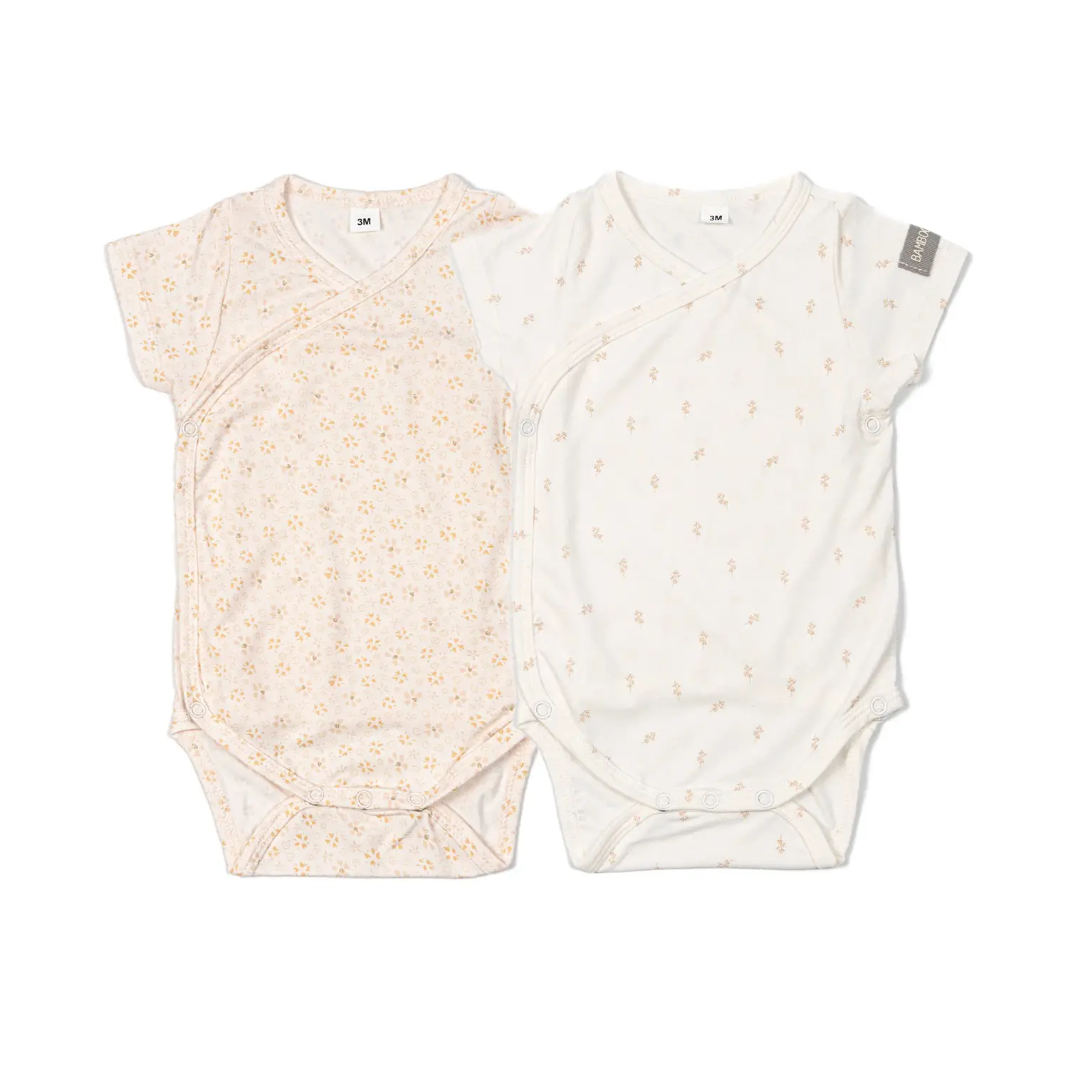 Body Maniche Corte Print Flower Mix - Taglia 0-1 Mese- 2 Pezzi Rosa e Bianco - intimo neonato