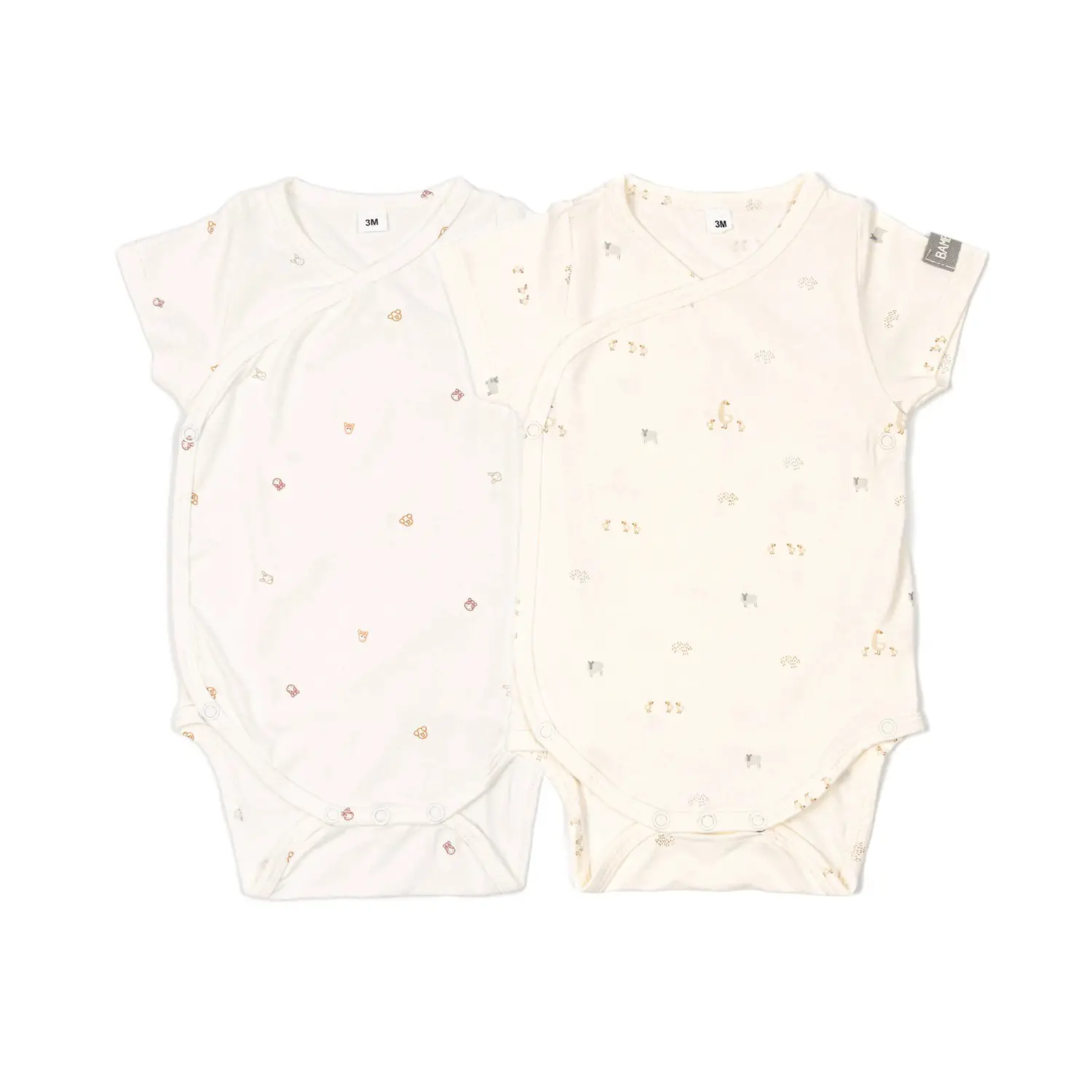 Body Maniche Corte Print Animals Mix - Taglia 12-18 Mesi- 2 Pezzi Rosa e Bianco - intimo neonato