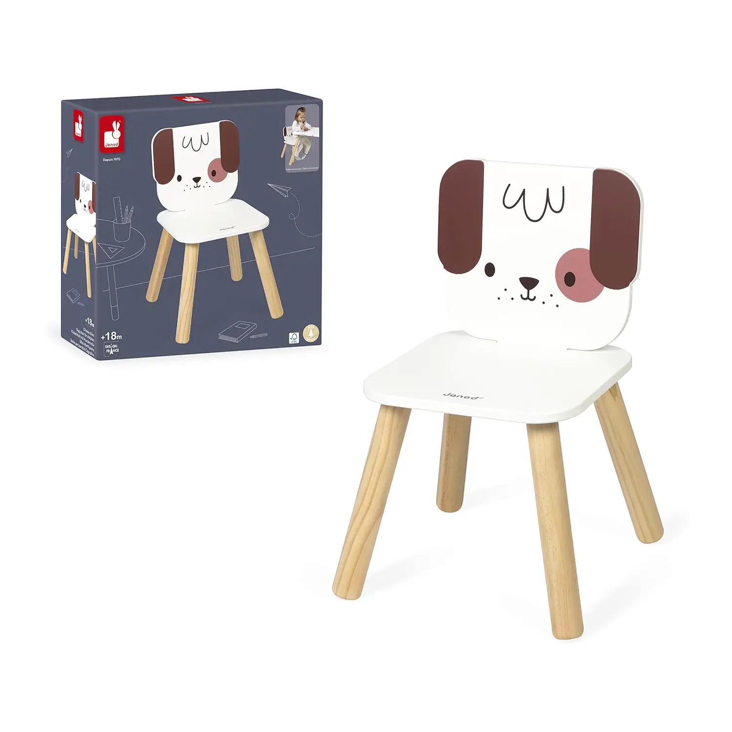 Janod - La Mia Prima Sedia Per Bambini In Legno Cagnolino - Primi giochi