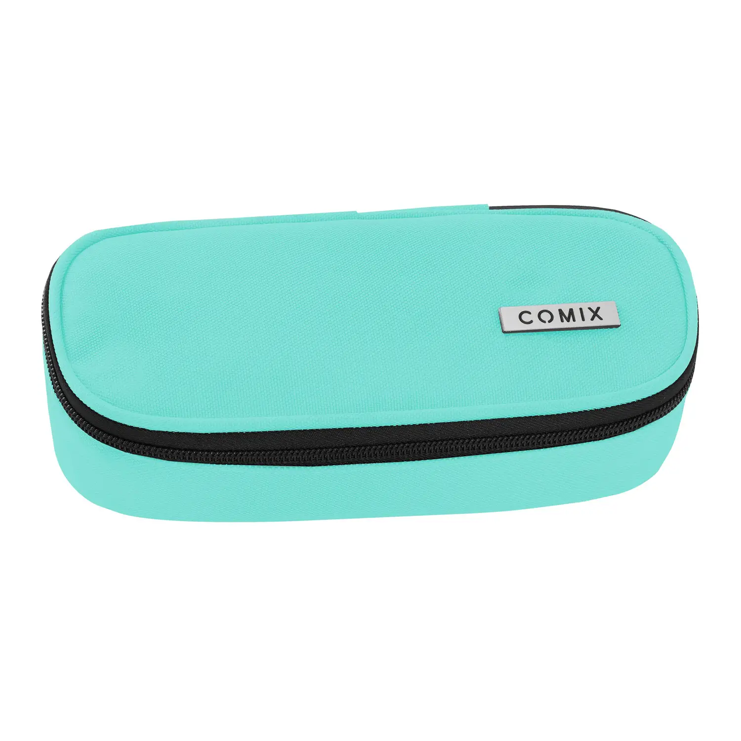 Astuccio Scuola Comix Ovale Acquamarina Organizzato Zip - bauletti tombolini bustine