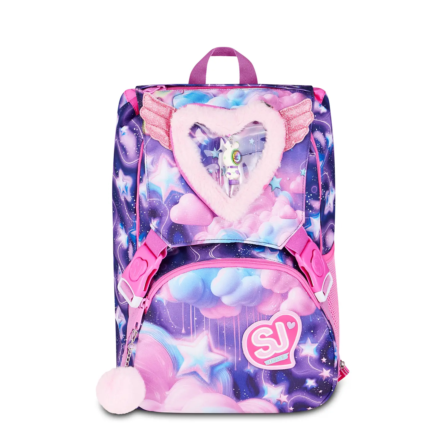 Sj Gang Fluffy Pink Girl Zaino Sdoppiabile Big 24 Litri - zaini scuola
