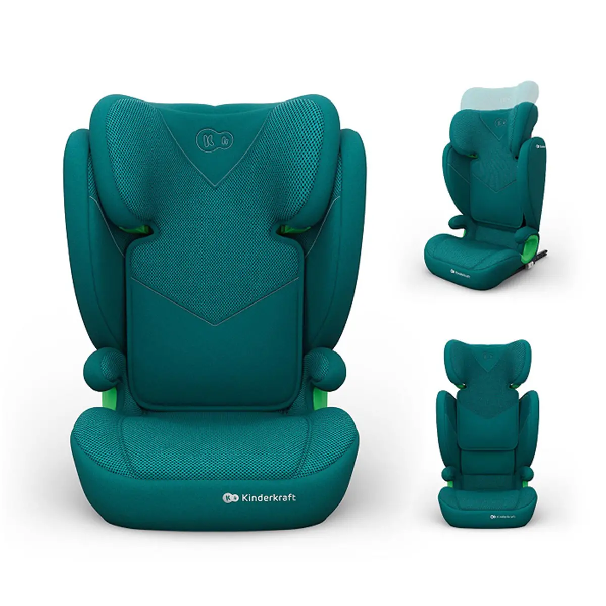 Seggiolino Auto Kinderkraft Junior Fix 2 Plus I-size Green 100-150cm - bambini 100-150 cm (4-12 anni)