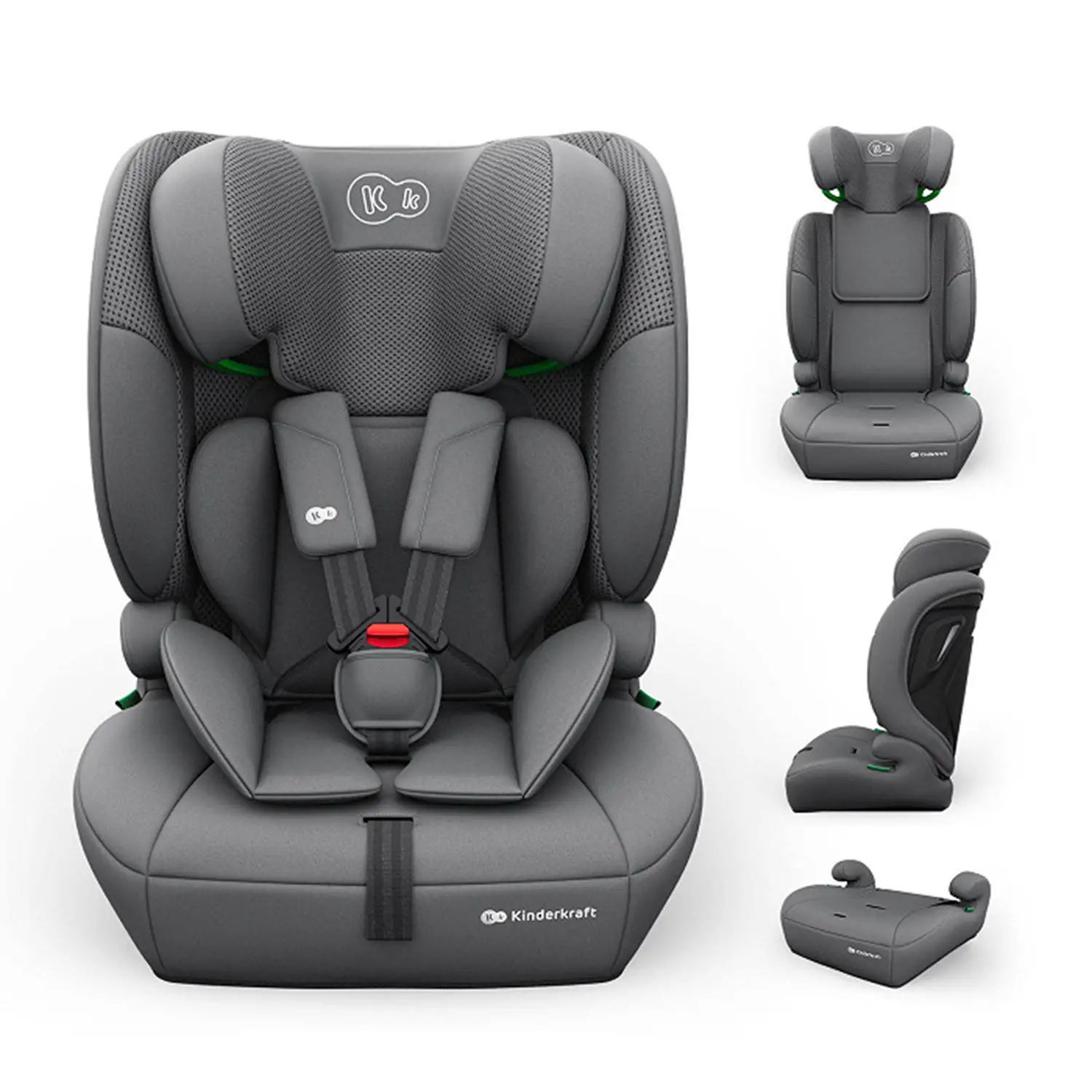 Seggiolino auto Kinderkraft Comfort Up 2 Plus I-Size Grey 76-150cm - bambini 76-150 cm (15m-12anni)