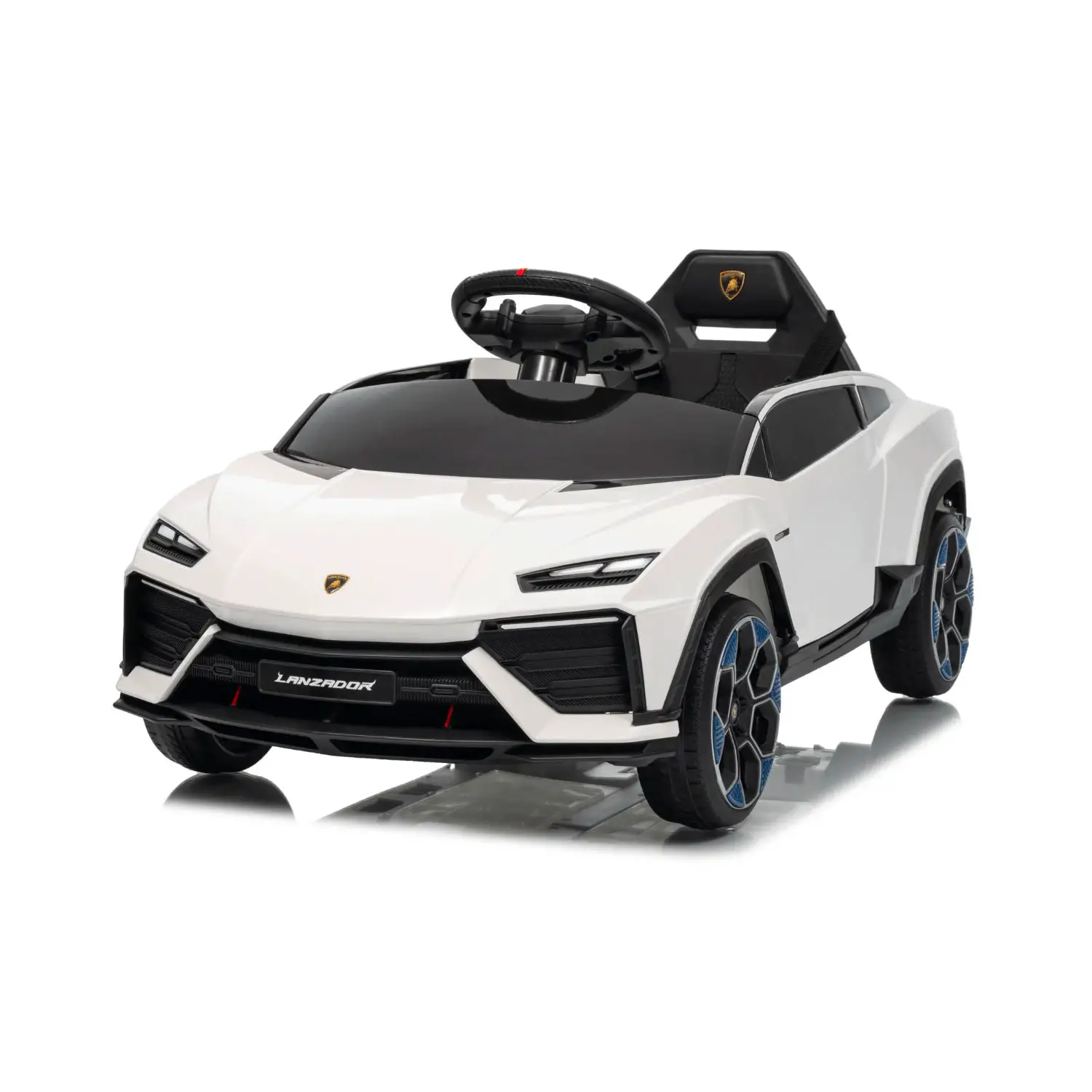 Lamborghini Lanzador Elettrica 12V - Batteria Litio, Doppio Motore e Bluetooth - Bianca - auto