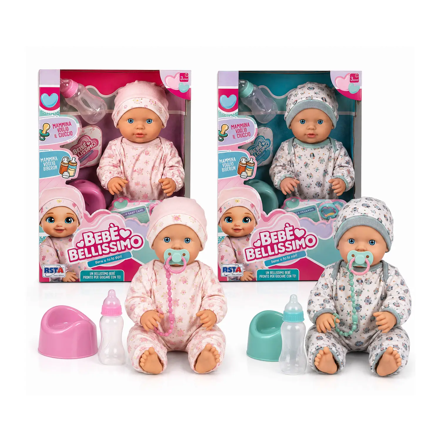 Bambola Bebe Bellissimo 40 Cm Beve E Fa Pipì - Bambole e accessori