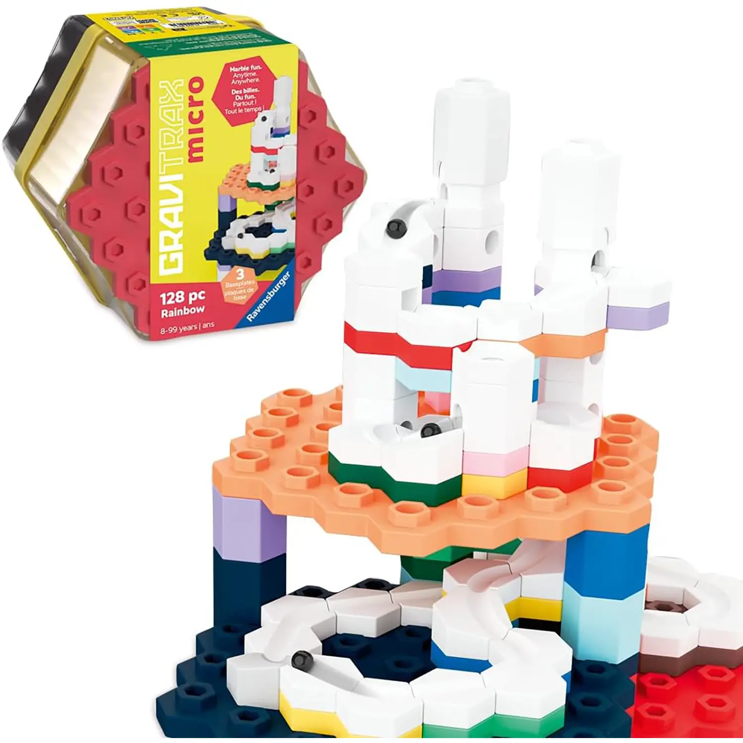 Ravensburger GraviTrax Micro Set M Rainbow, Pista per Biglie, 128 Pezzi, 8+ - Giochi di Abilità