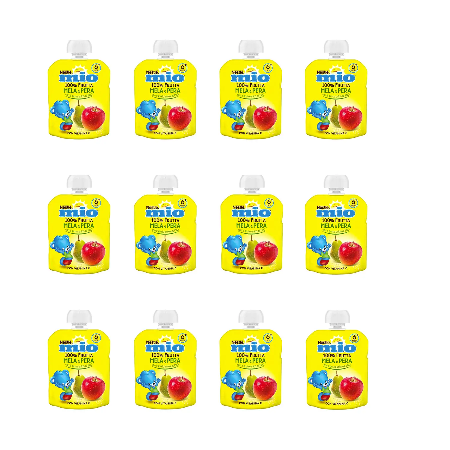 Pouch Mela E Pera 90 Gr Mio - acqua bevande e succhi