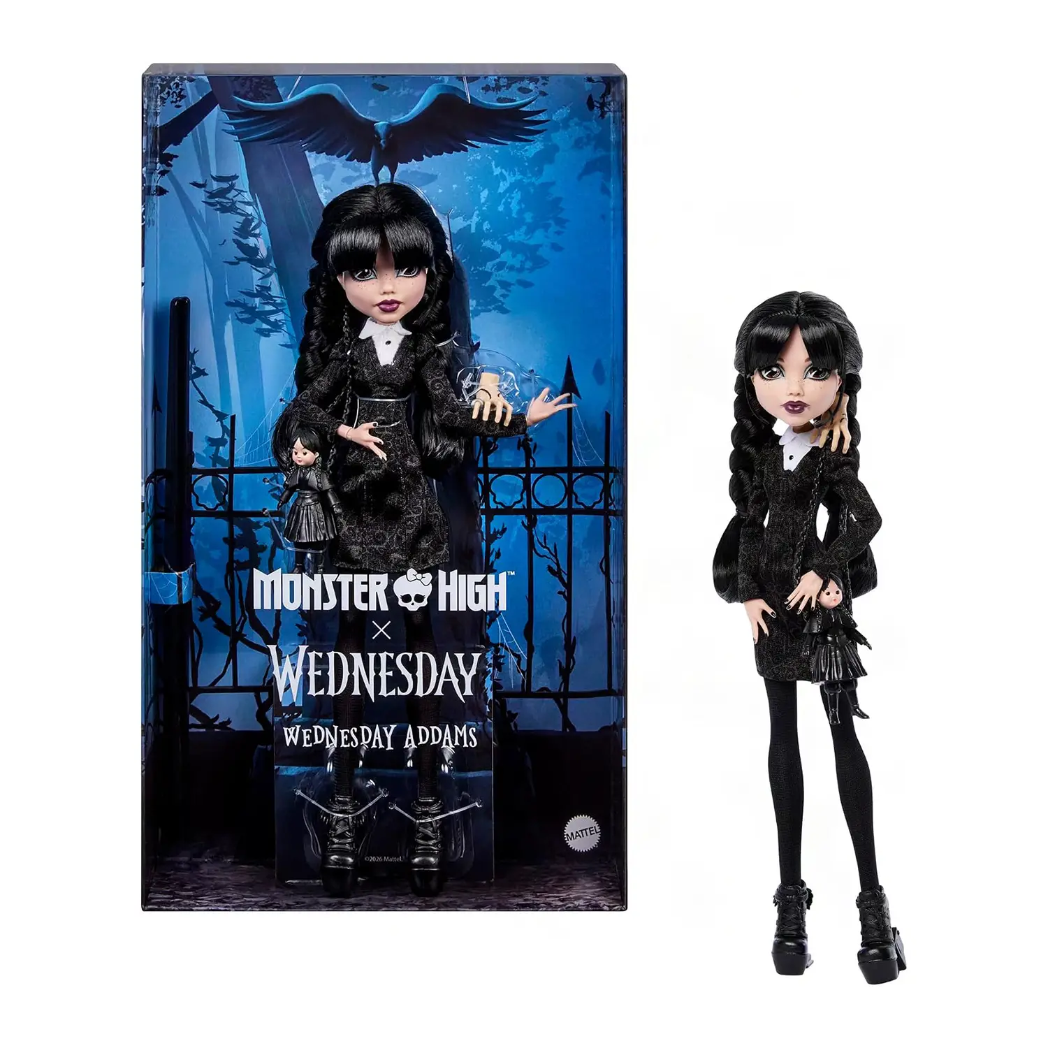 Monster High x Mercoledì Bambola con abito nero JNJ91 - collezionabili bambina