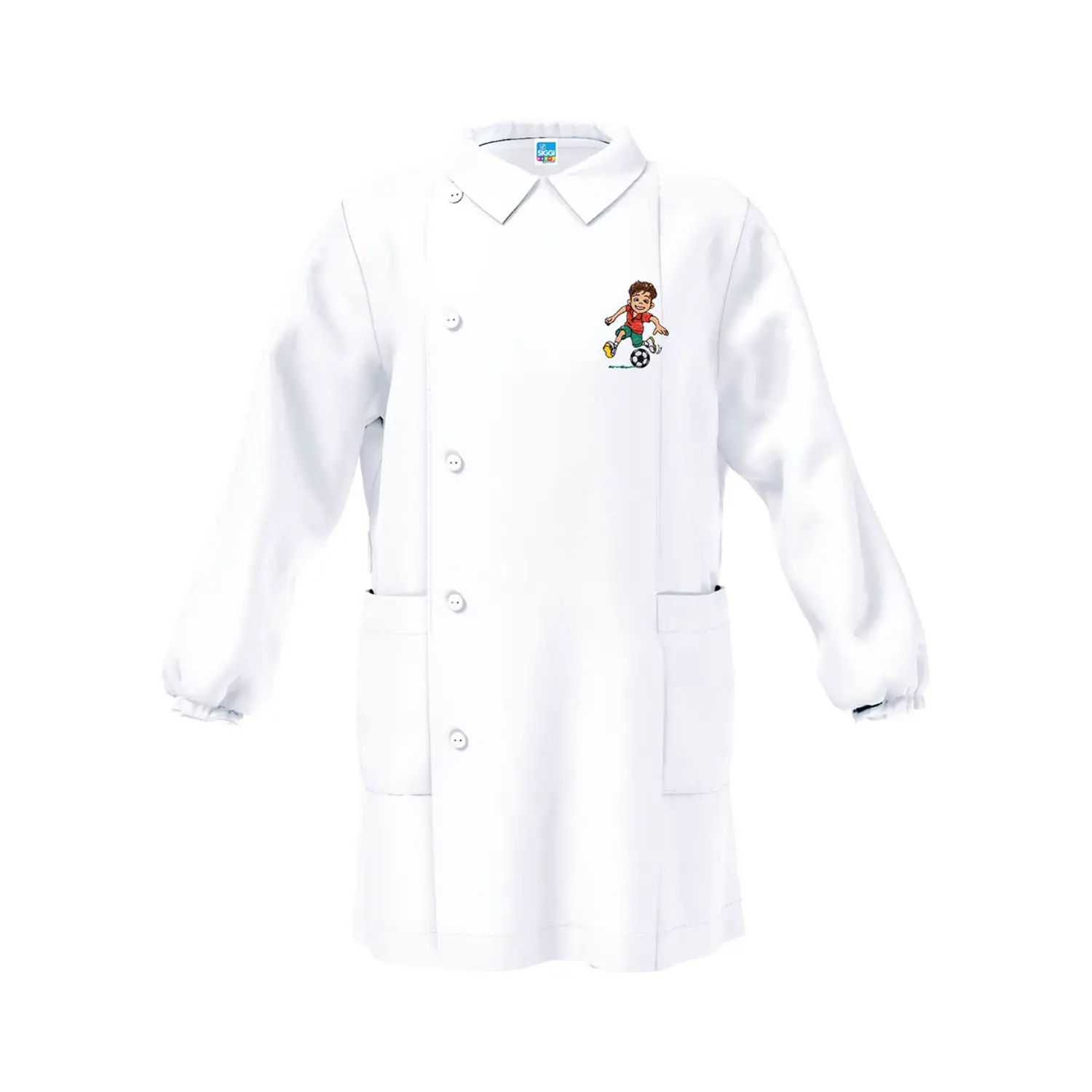 Grembiule Bambino Asilo Calciatore Bianco 6 Anni - grembiuli scolastici