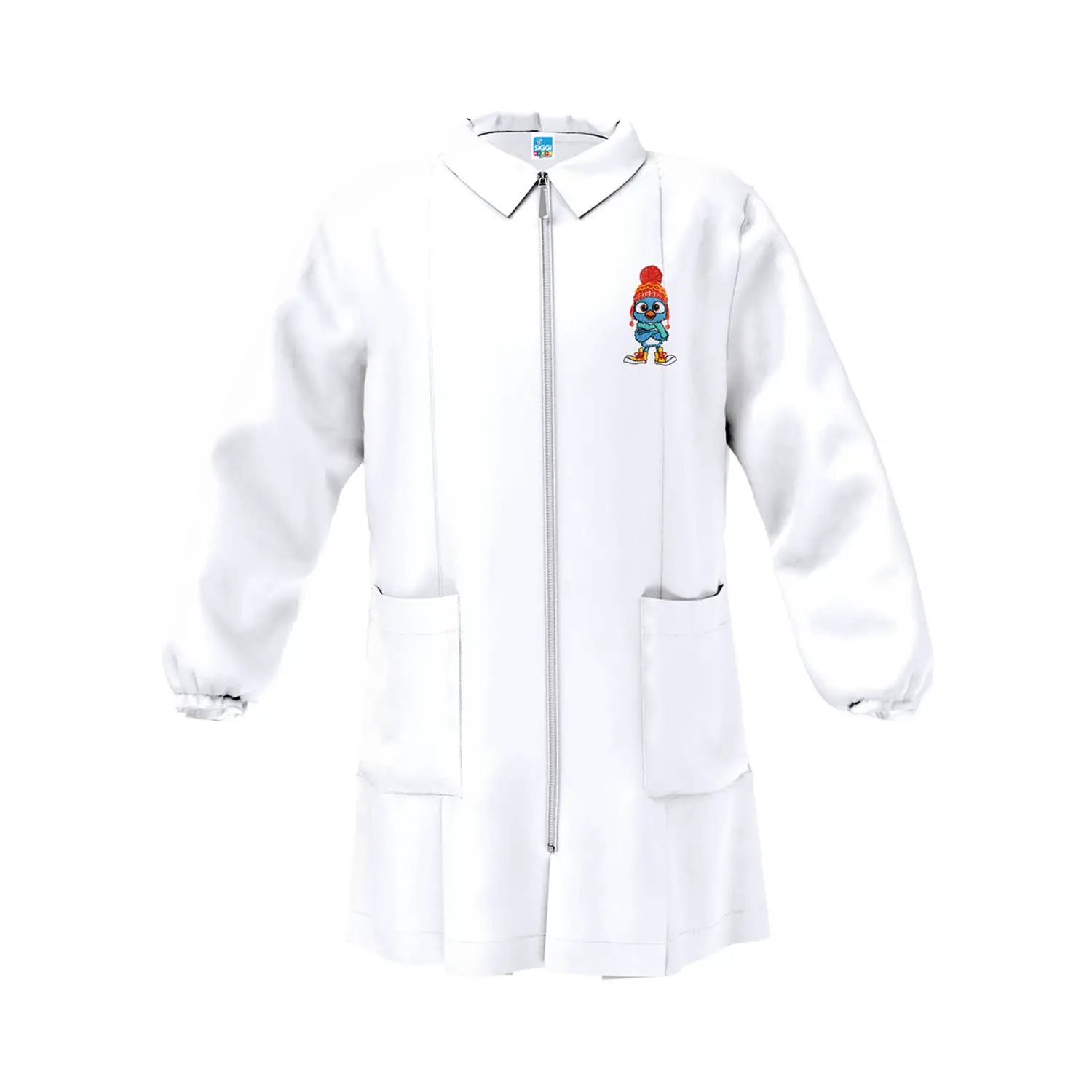 Grembiule Bambino Asilo Zip Pinguino Bianco 6 Anni - grembiuli scolastici