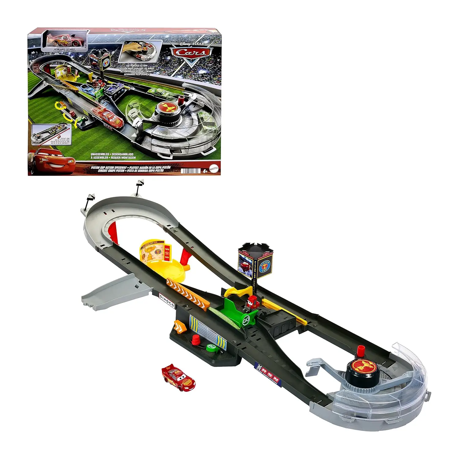 Mattel Cars Piston Cup Action Speedway - Pista Interattiva - Veicoli, garage e piste