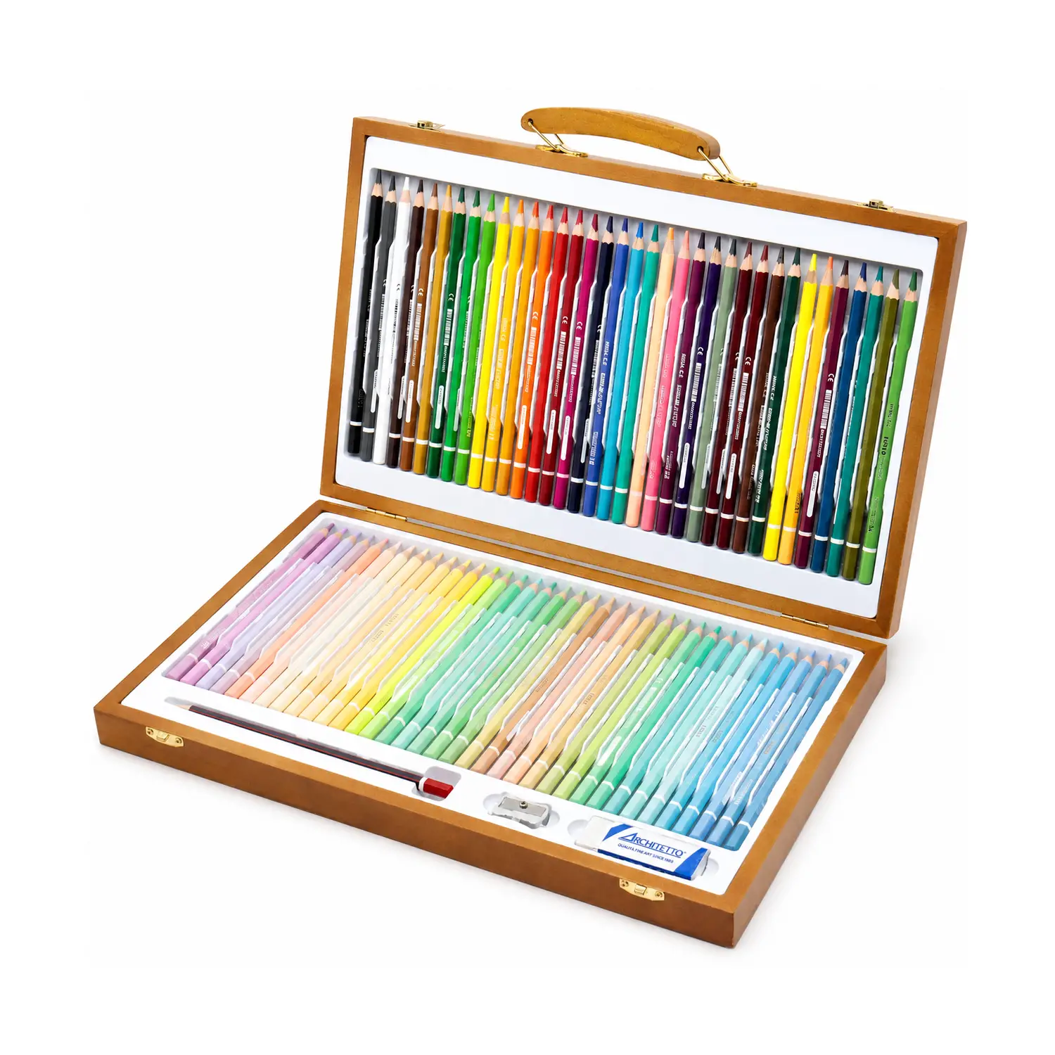 Tinta Unita Valigetta In Legno 72 Pastelli Colori Classic e Pastel - Pastelli