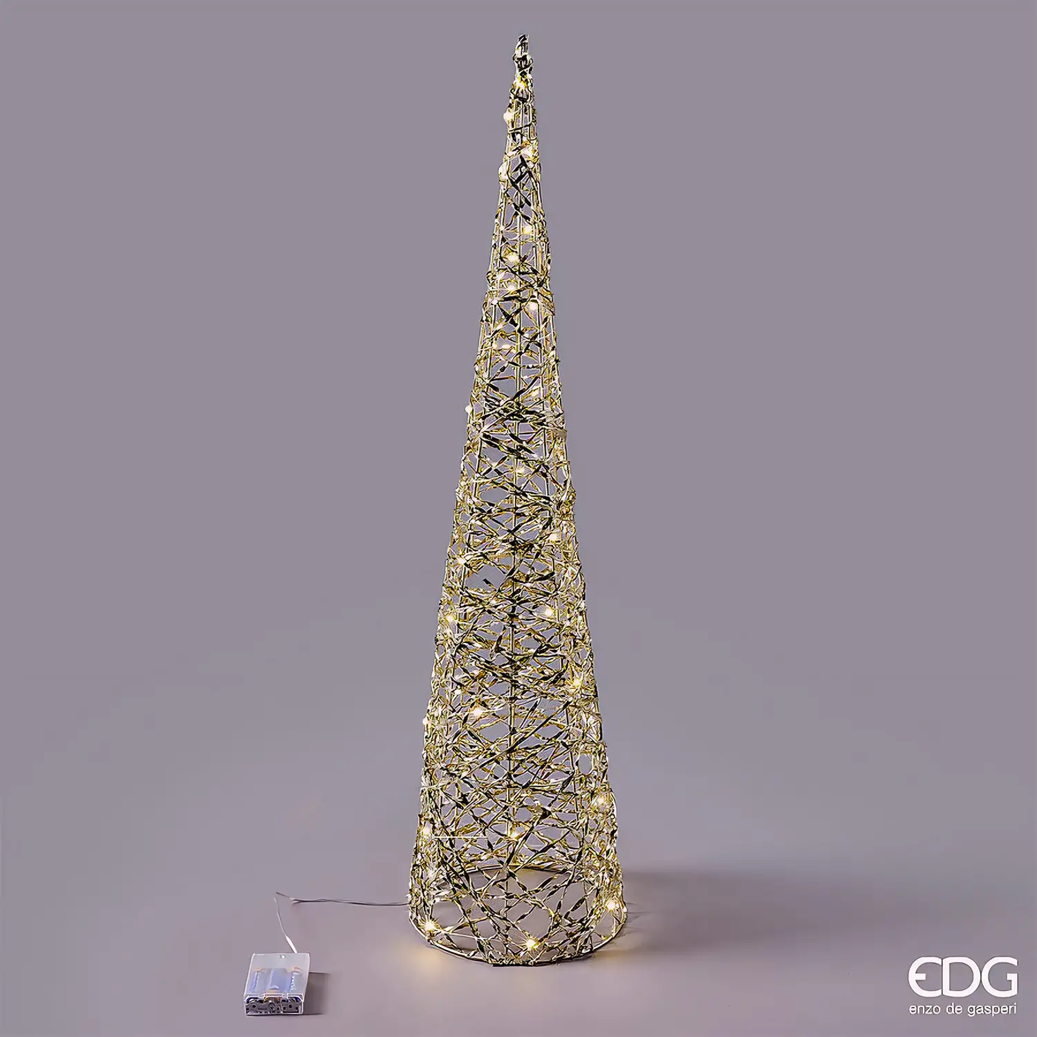 EDG Albero LED Stripes Cono 40 MicroLED H80 cm Oro - alberi led di design