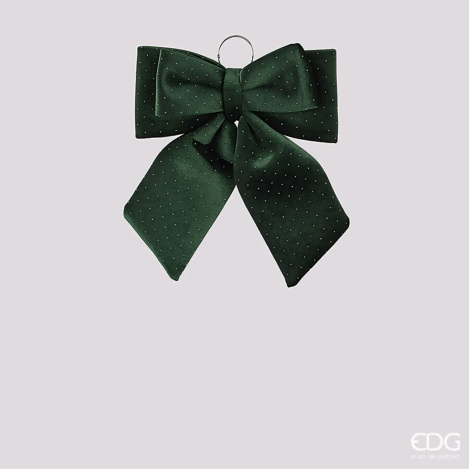 EDG Fiocco Velluto Verde Scuro Natale 40x30 cm - addobbi albero