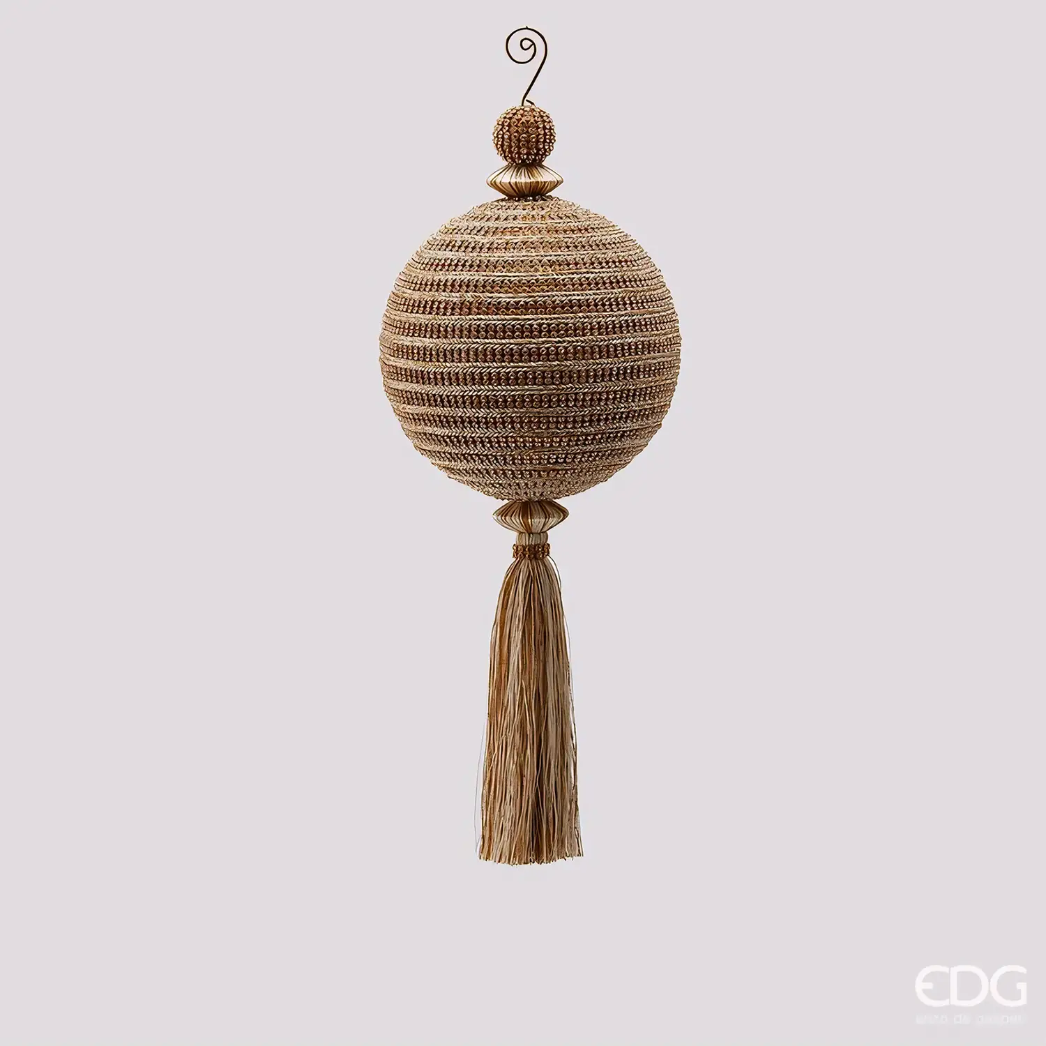 EDG Palla Tessuto con Strass e Nappa H36 cm Oro - addobbi albero