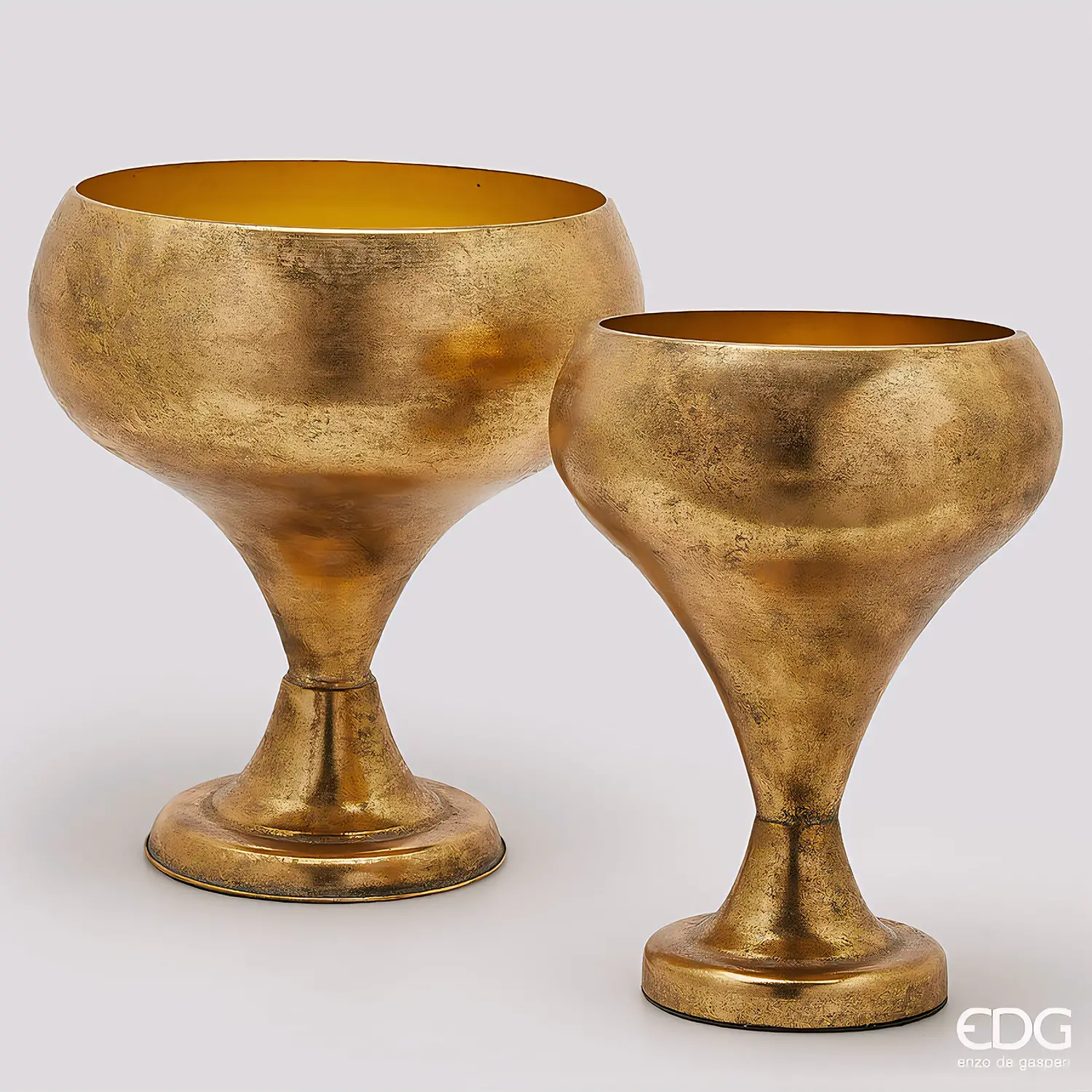 EDG Set 2 Vasi Trophy Coppa Oro in Metallo H48 cm - addobbi casa