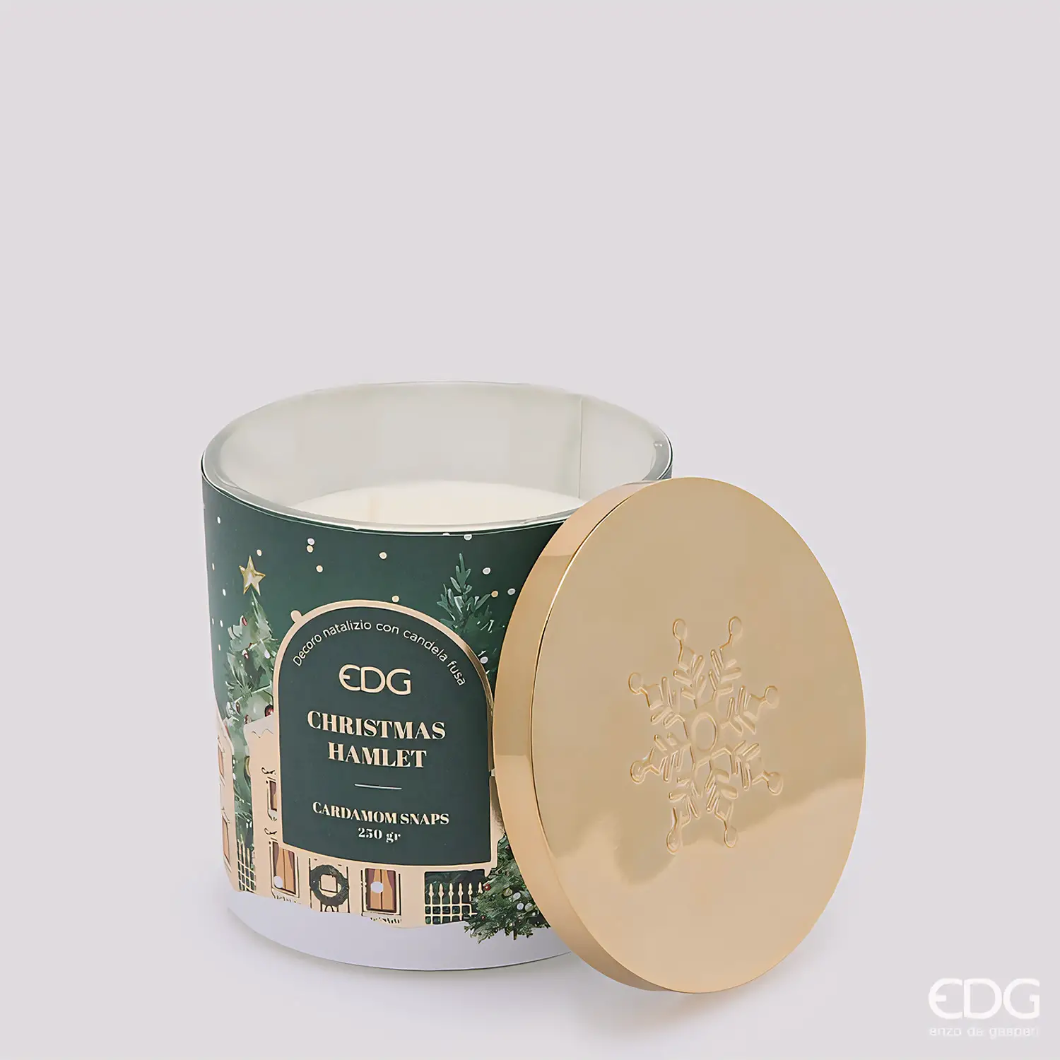 Candela Natalizia EDG Cardamom Snaps in Vetro 10 cm - addobbi casa