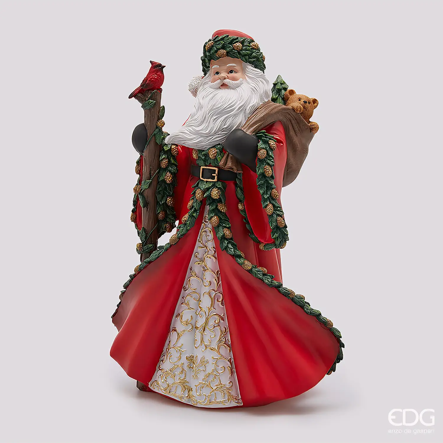 Babbo Natale Viandante EDG in Poliresina H 47 cm - addobbi casa