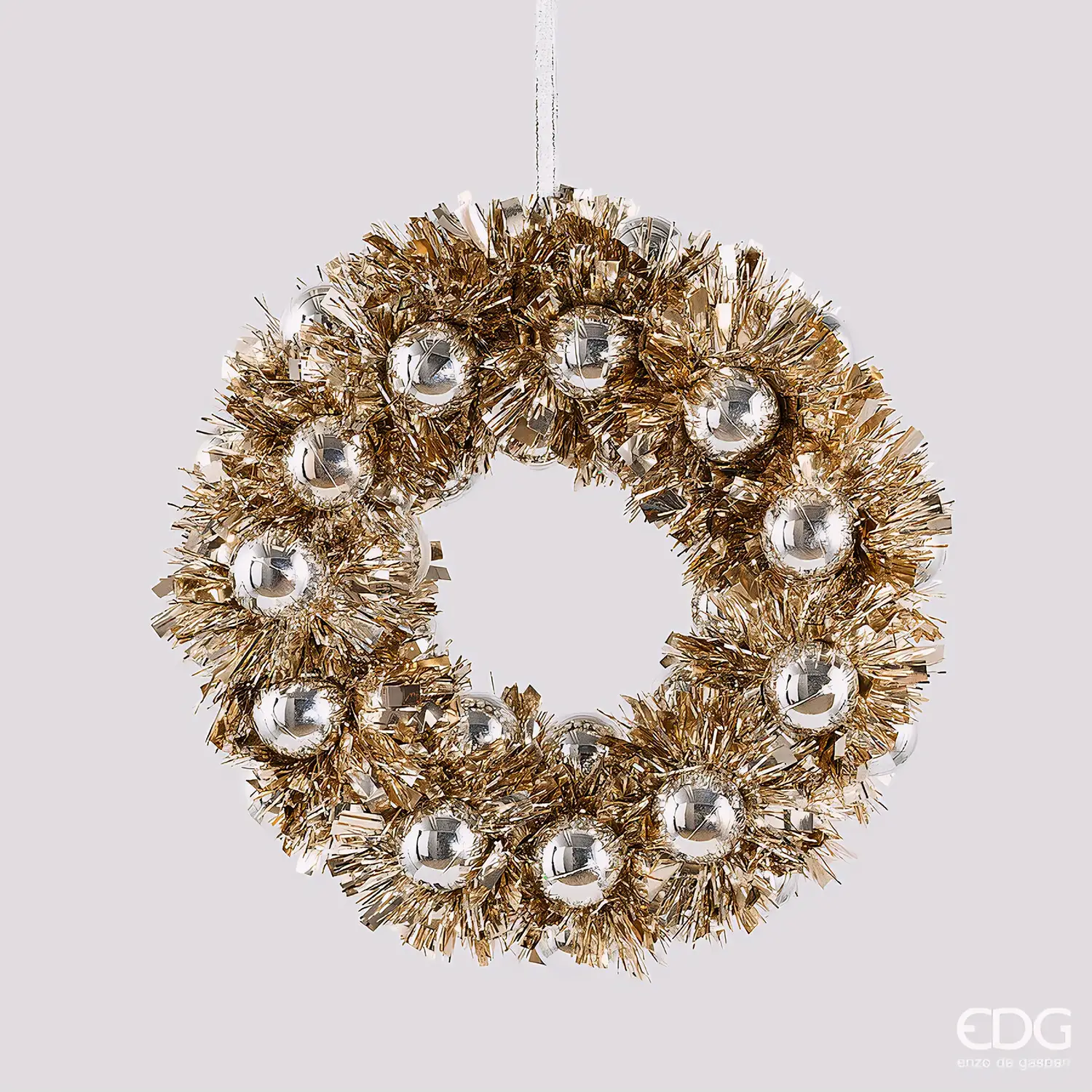 Corona Natalizia con Palline Champagne EDG Ø 23 cm - fiori e ghirlande