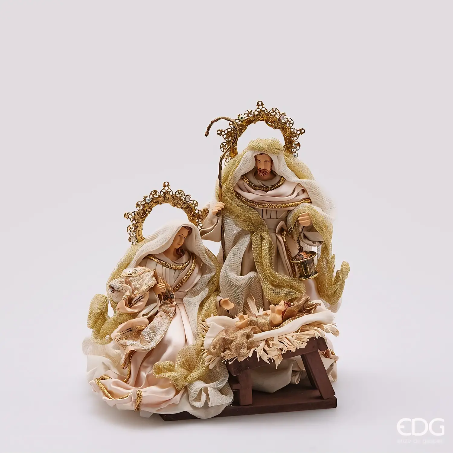EDG Natività Tessuto con Base H30 cm Verde Rosa - presepi