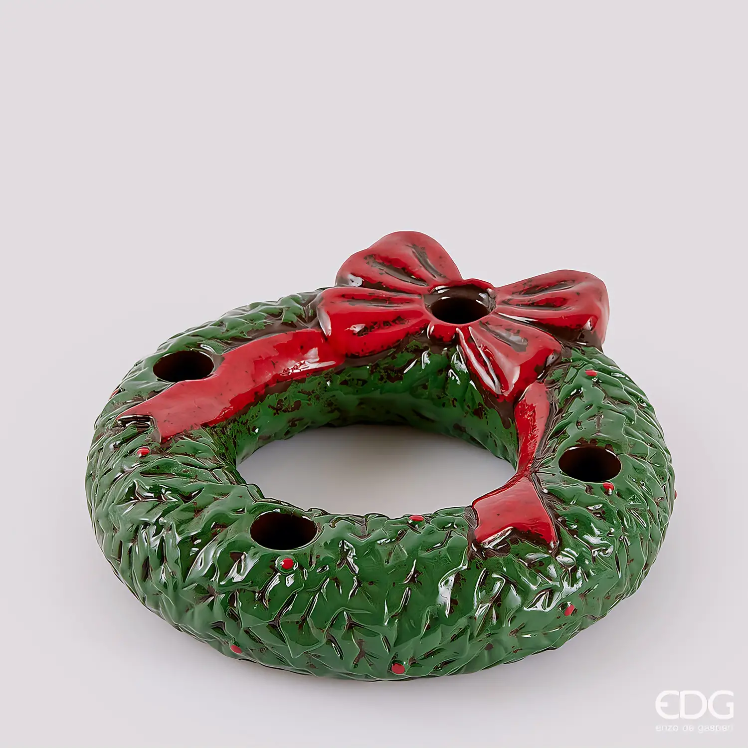 EDG Portacandela Ghirlanda 4 Candele Ø22 cm Natale - addobbi casa