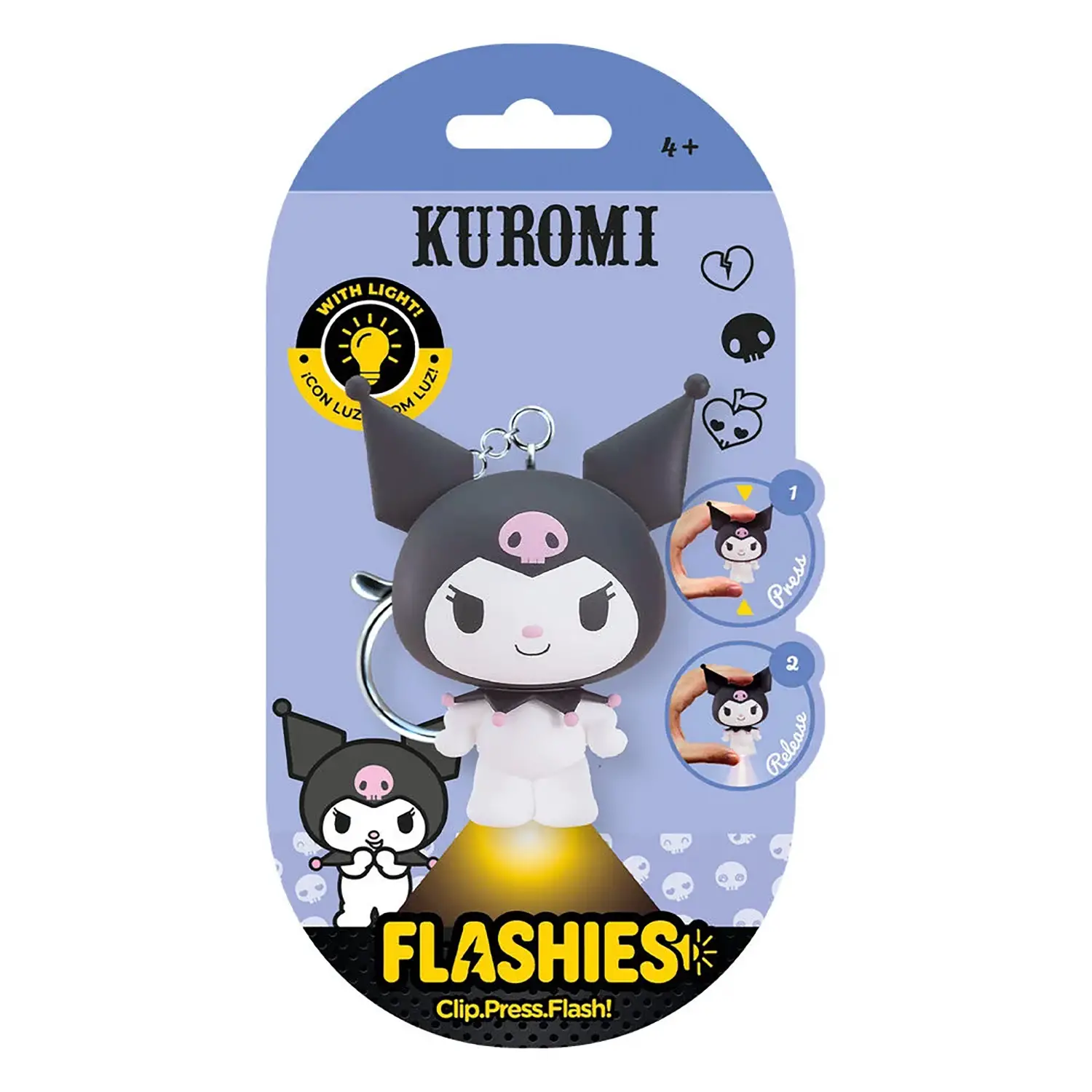 Kuromi Flashies Portachiavi 3D con Torcia LED - gadget