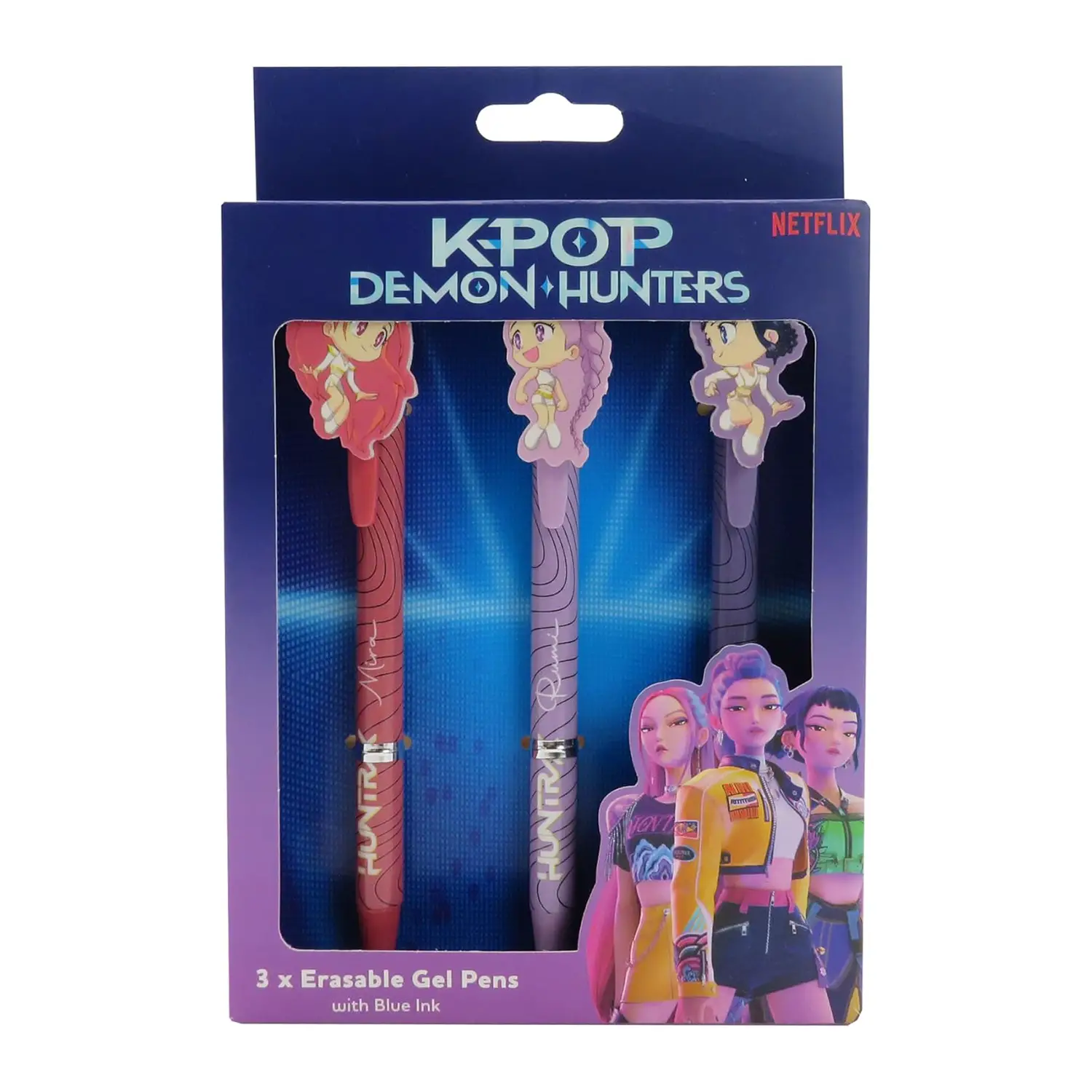 Confezione da 3 penne gel con inchiostro cancellabile - K-Pop Demon Hunters - cancelleria