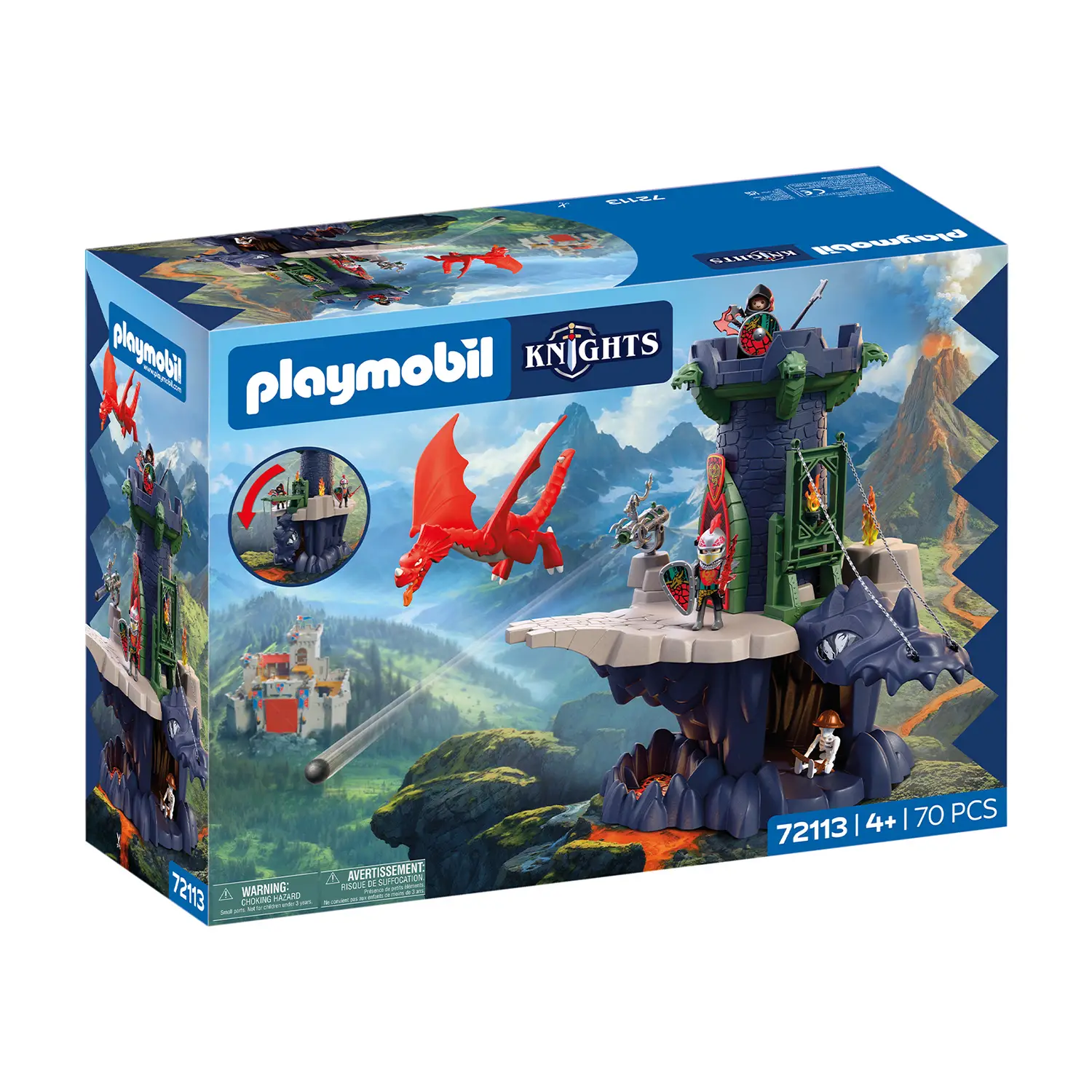 Playmobil 72113 Torre dei Cavalieri del Drago con Drago e 3 Personaggi - playmobil