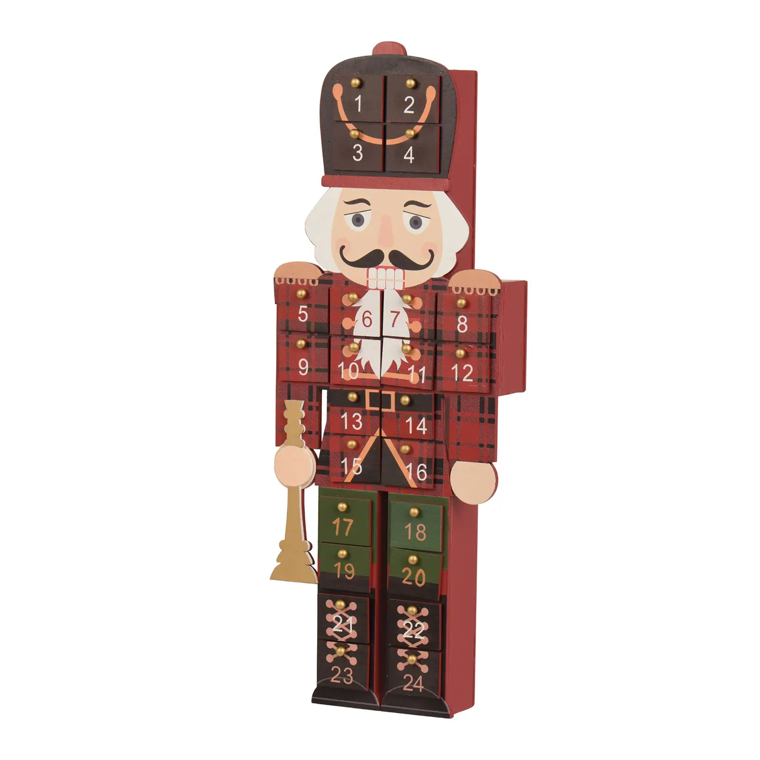 Calendario Avvento Natalizio Schiaccianoci MDF 45 cm - addobbi casa