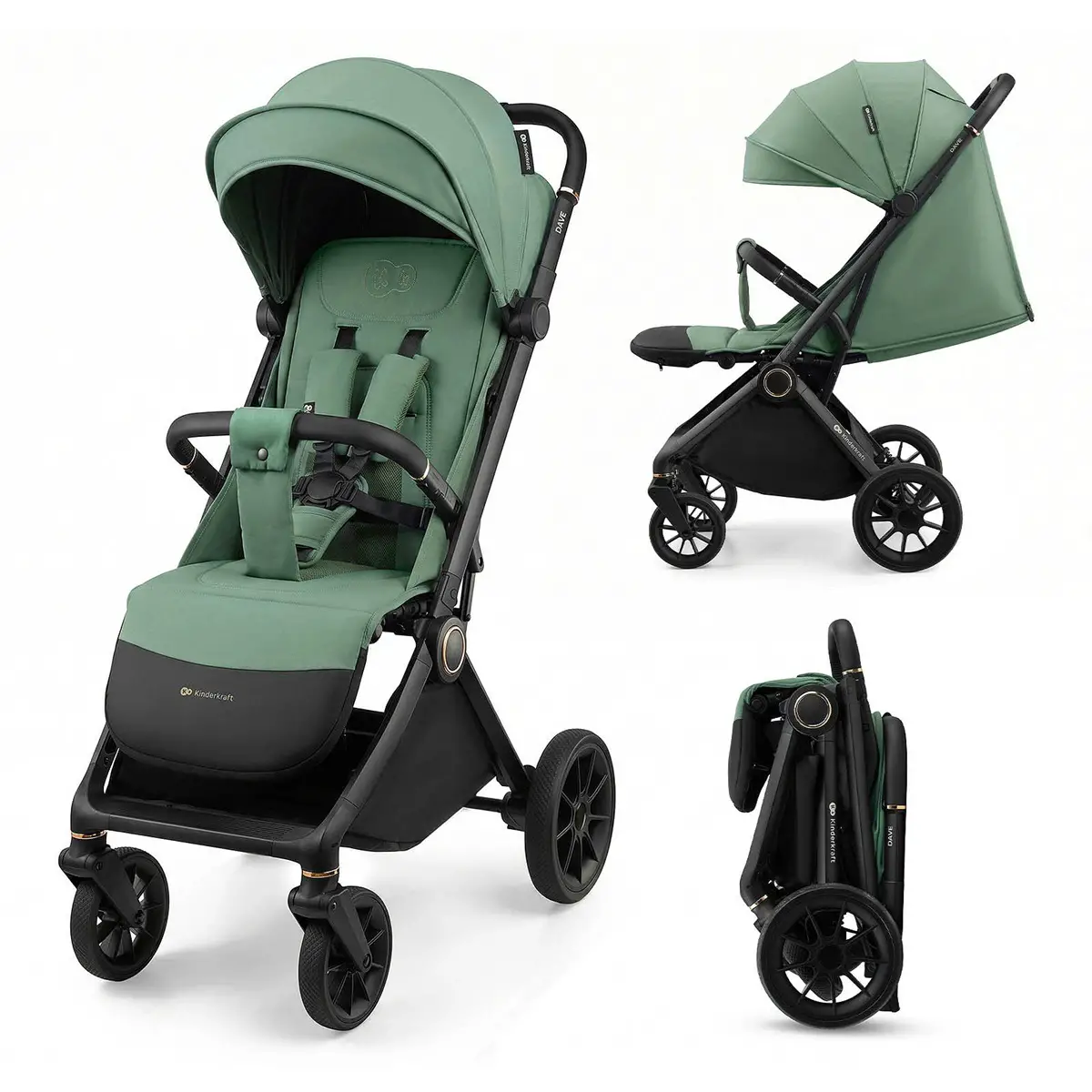 Kinderkraft Passeggino Dave Verde - passeggini compatti