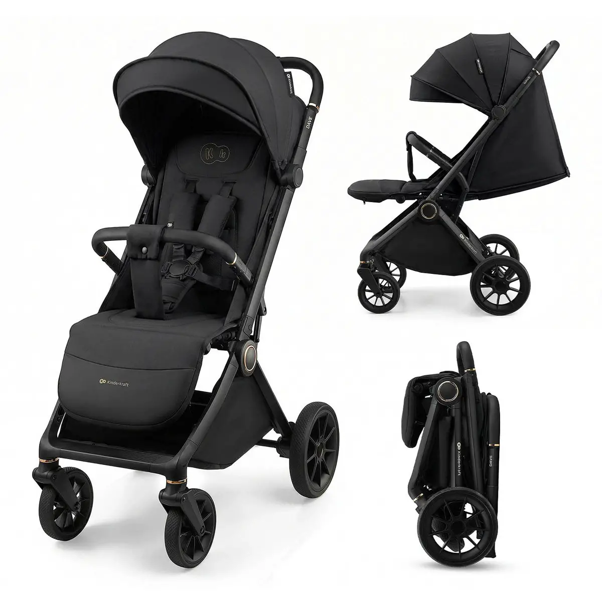 Kinderkraft Passeggino Dave Nero - passeggini compatti