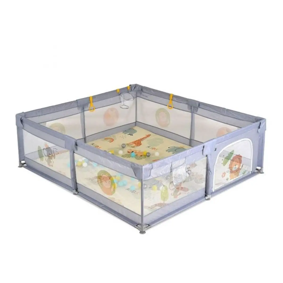 GameZone Tappeto con Recinto 150x200 cm Grey - box