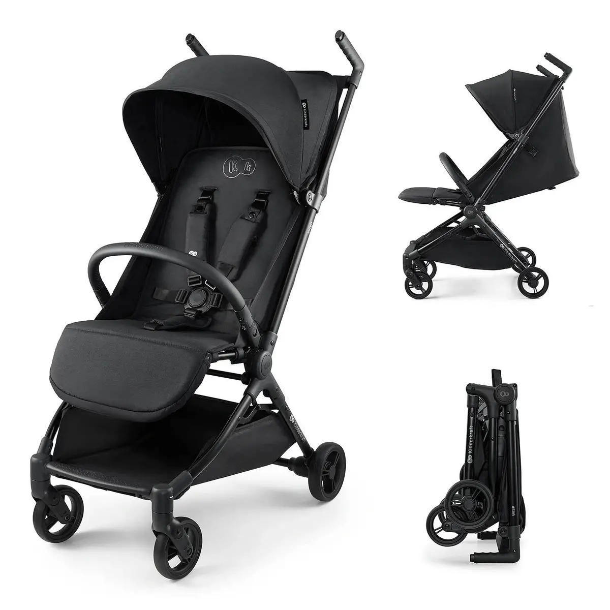 Kinderkraft Passeggino WISP Ultraleggero Pocket Onix Black - passeggini compatti