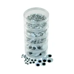 Occhi Mobili Neri Tondi e Ovali Assortimento 500 Pezzi