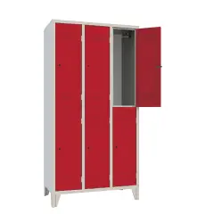 Armadio Casellario Classic 6 Posti - Ante Rosso  - Conforme CAM