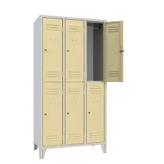 Armadio Casellario Classic 6 Posti con Ante Sabbia – Armadietto in Metallo Conforme CAM