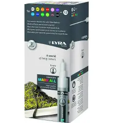 Pennarelli Lyra Graduate Mark All - Punta Fine 1 Mm – Astuccio 12 Colori Assortiti