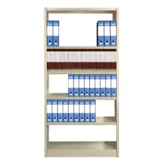 Scaffale Metallico Monoblocco 100x39x200 cm – Beige con Ripiani Regolabili