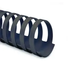 Dorsi Spirale Plastici Diametro 38mm. Ovale 50 Pezzi Nero