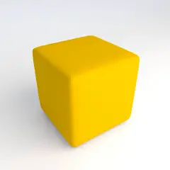 Pouf Quadrato in Ecopelle Ignifuga Giallo H 40 cm – Conforme CAM