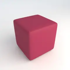 Pouf Quadrato in Ecopelle Ignifuga Fucsia H 40 cm – Conforme CAM