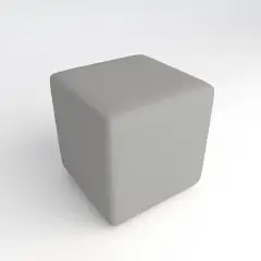 Pouf Quadrato in Ecopelle Ignifuga Grigio H 40 cm – Conforme CAM