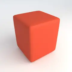 Pouf Ecopelle Ignifugo Quadrato H 46 Arancio Per Un Ambiente Scolastico Innovativo