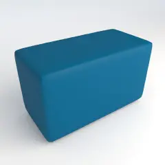 Pouf Ecopelle Ignifugo 2 Posti H 46 Azzurro Per Un Ambiente Scolastico Innovativo