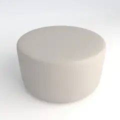 Pouf Ecopelle Ignifugo Tondo H 40 Bianco Per Ambienti Scolastici Innovativi