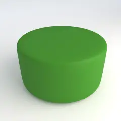 Pouf Virgola in Ecopelle Ignifuga Verde H 40 cm – Conforme CAM