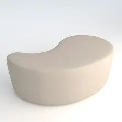 Pouf Virgola in Ecopelle Ignifuga Bianco H 40 cm – Conforme CAM